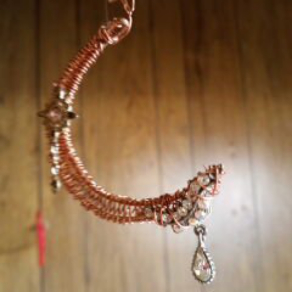 Copper Crescent Moon Sun Catcher - Picture 1 of 2